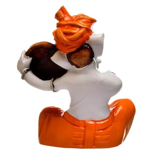 Unique Little Lord Ganesha Playing Dafli Idol Orange Best for Home Decor - Karigaari India Aesthetic Home Decor