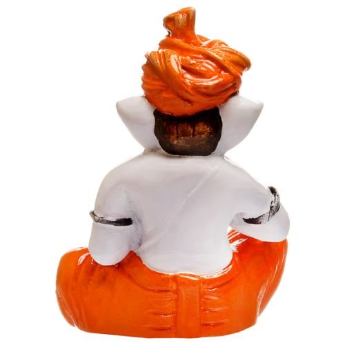 Unique Design Little Lord Ganesha Playing Instruments Idol Orange Best Item for Home Decor - Karigaari India Aesthetic Home Decor