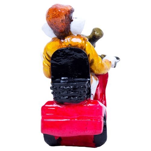 Unique Design Lord Ganesh Riding Red Scooter Best Item for Home Decor - Karigaari India Aesthetic Home Decor