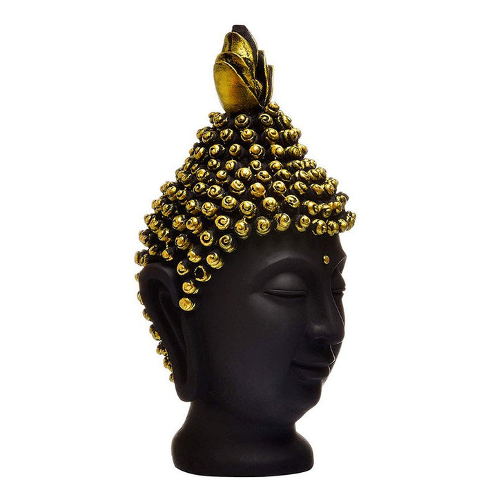 Handcrafted Ployresin Lord Buddha Black Colour Face Statue Showpiece Home Decor/Office Decor/Spiritual Gift - Karigaari India Aesthetic Home Decor