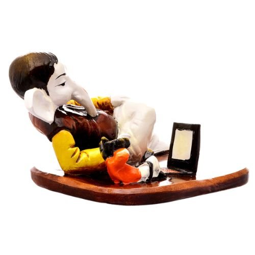 Unique Little Lord Ganesha Sitting With Laptop Best Item for Home Decor - Karigaari India Aesthetic Home Decor