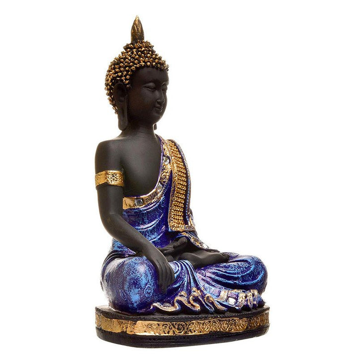 Handcrafted Ployresin Purple And Golden Sitting Lord Buddha Statues Showpiece Home Decor/Office Decor/Spiritual Gift - Karigaari India Aesthetic Home Decor