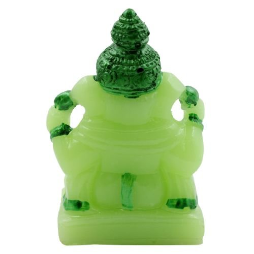 Small Lord Ganesha Sitting Idol Crystal Green Colour for Home Decor - Karigaari India Aesthetic Home Decor