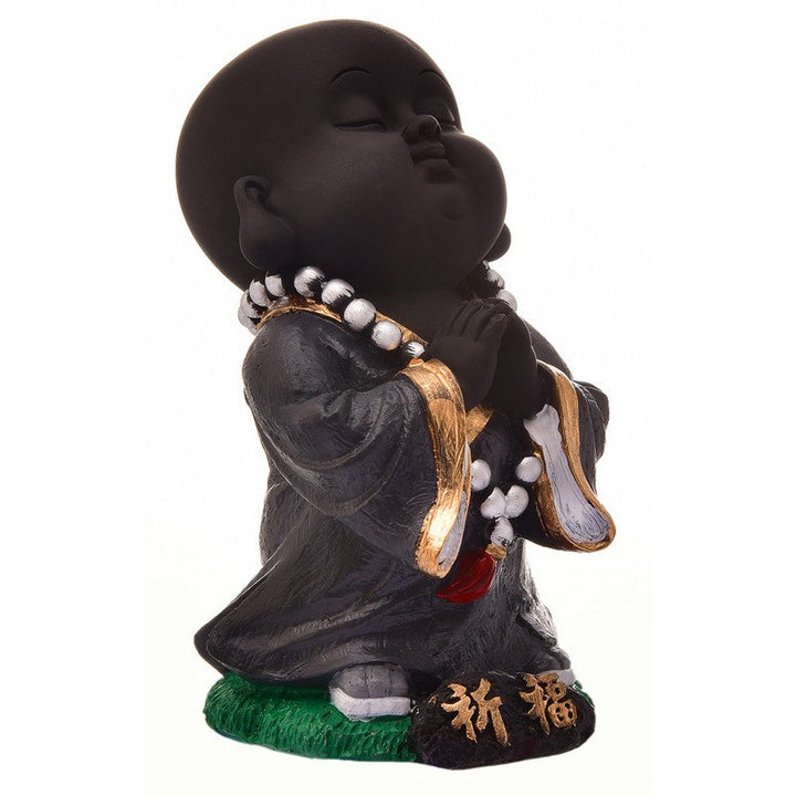 Handcrafted Ployresin Praying Lord Buddha Statues Showpiece Home Decor/Office Decor/Spiritual Gift, Black - Karigaari India Aesthetic Home Decor
