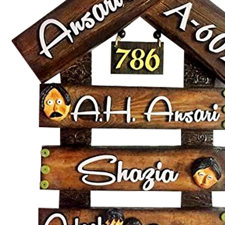 Family Stylish Beautiful Wooden Name Plate for House Home Decor with Wooden Letters - Karigaari India Aesthetic Home Decor