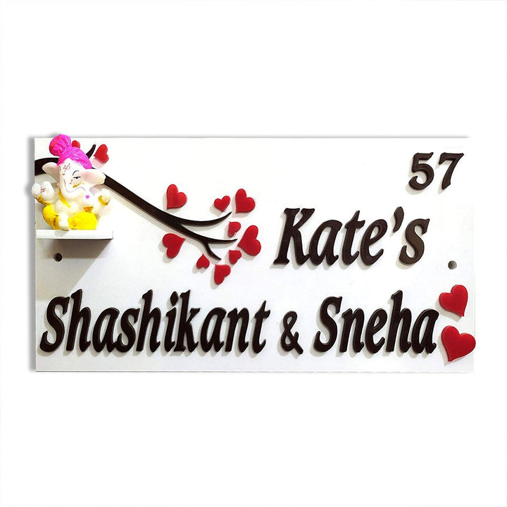 Wooden Beautiful Personalized Wooden Name Plate for Home Sturdy Durable - Karigaari India Aesthetic Home Decor