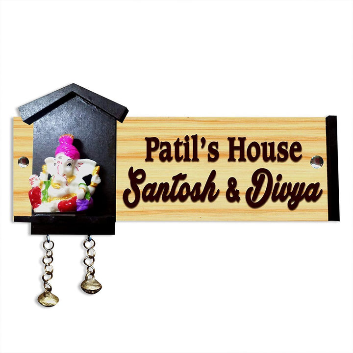 Hut Style Custom Durable Wooden Name Plate for Office Stylish Home Decor - Karigaari India Aesthetic Home Decor