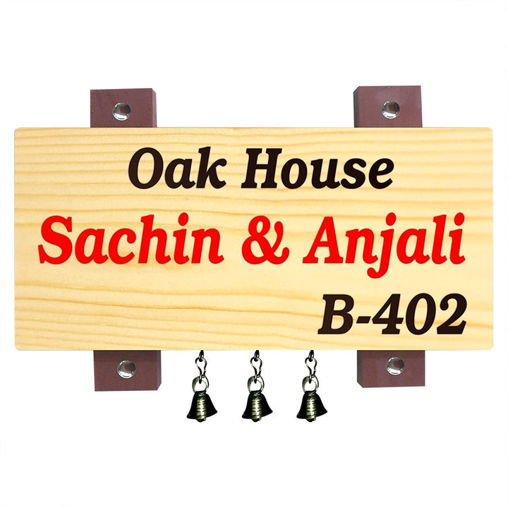 Designer Beautiful Custom Wooden Name Plate for Home Durable Sturdy Decor - Karigaari India Aesthetic Home Decor