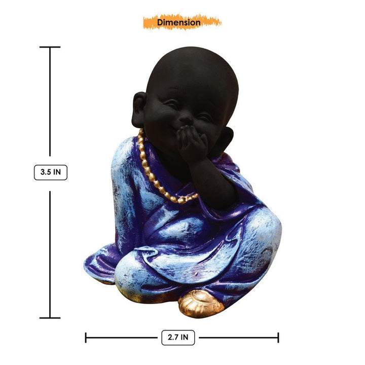 Handcrafted Ployresin Three Multicolour Pieces Standing And SItting  Lord Buddha Statue Showpiece Home Decor/Office Decor/Spiritual Gift - Karigaari India Aesthetic Home Decor