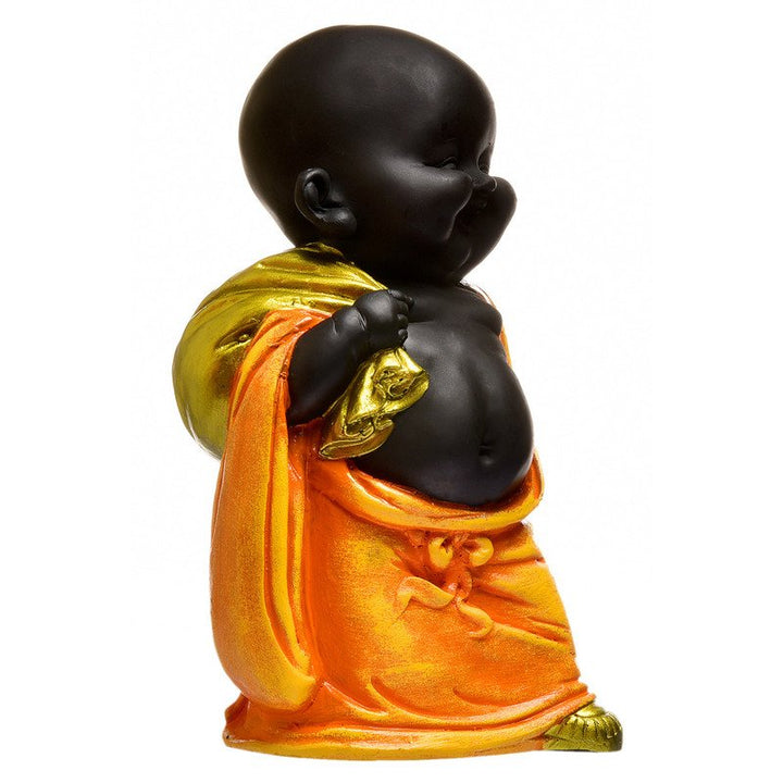 Handcrafted Ployresin Standing Orange Colour  Lord Buddha Statue Showpiece Home Decor/Office Decor/Spiritual Gift - Karigaari India Aesthetic Home Decor