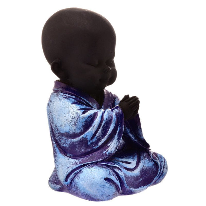 Handcrafted Ployresin Purple Colour Sitting And Praying Lord Buddha Statue Showpiece Home Decor/Office Decor/Spiritual Gift - Karigaari India Aesthetic Home Decor