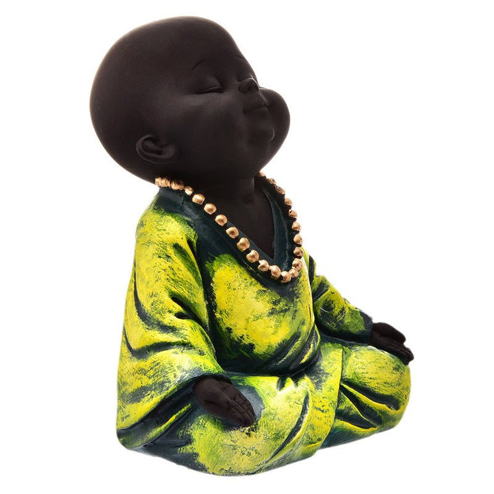 Handcrafted Ployresin Sitting, Green Colour Meditating Lord Buddha Statue Showpiece Home Decor/Office Decor/Spiritual Gift - Karigaari India Aesthetic Home Decor