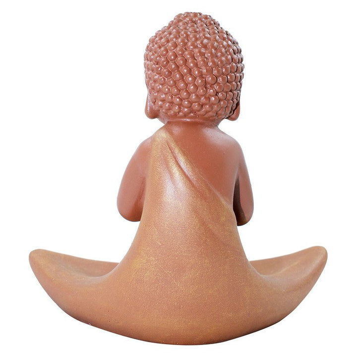 Handcrafted Ployresin Lord Buddha Praying Statue Showpiece Home Decor/Office Decor/Spiritual Gift, Brown - Karigaari India Aesthetic Home Decor