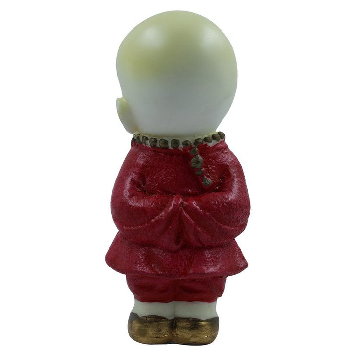 Handcrafted Ployresin Lord Buddha Standing Statue Showpiece Home Decor/Office Decor/Spiritual Gift, White And Red - Karigaari India Aesthetic Home Decor