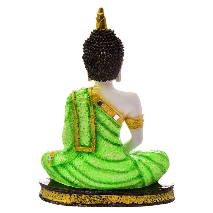 Handcrafted Ployresin Lord Buddha Meditating Statue Light Green Colour Showpiece Home Decor/Office Decor/Spiritual Gift - Karigaari India Aesthetic Home Decor