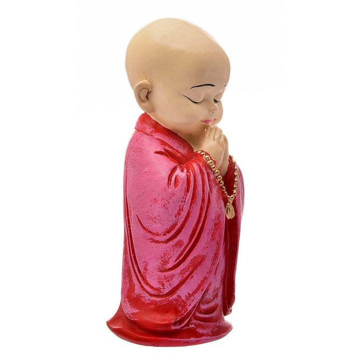 Handcrafted Ployresin Lord Buddha Praying Pink Colour Standing Statue Showpiece Home Decor/Office Decor/Spiritual Gift - Karigaari India Aesthetic Home Decor