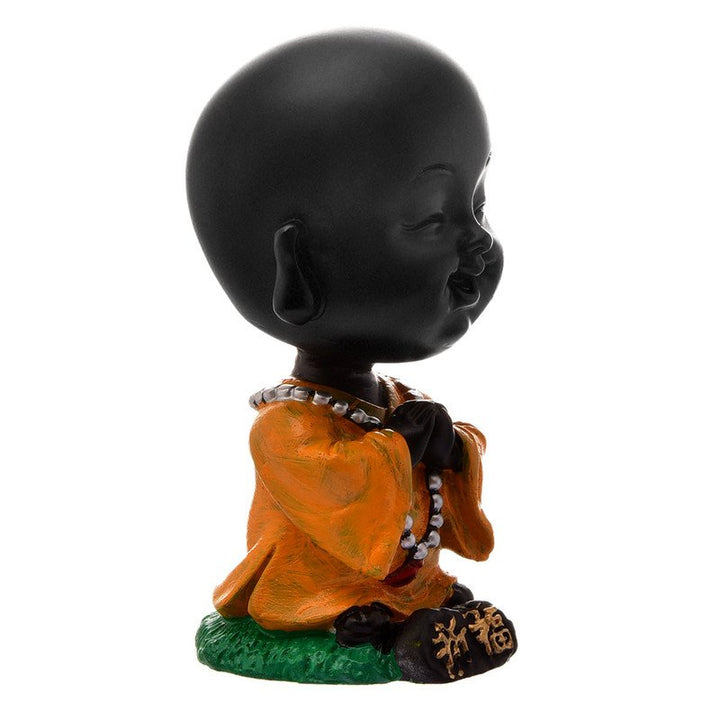 Handcrafted Ployresin Lord Buddha Orange Praying And Sitting  Statue  Showpiece Home Decor/Office Decor/Spiritual Gift - Karigaari India Aesthetic Home Decor