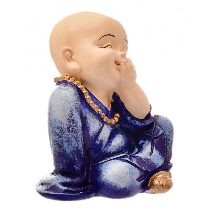 Handcrafted Ployresin Lord Buddha Smiling And Putting Fingers On Mouth Purple Colour  Statue  Showpiece Home Decor/Office Decor/Spiritual Gift - Karigaari India Aesthetic Home Decor