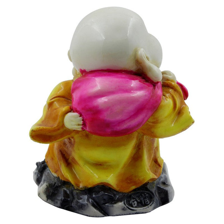 Handcrafted Ployresin Lord Buddha Stading With Laughing Statue Showpiece Home Decor/Office Decor/Spiritual Gift, Multicolour - Karigaari India Aesthetic Home Decor