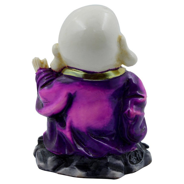 Handcrafted Ployresin Lord Buddha Laughing And Standing  White And Purple Statue Showpiece Home Decor/Office Decor/Spiritual Gift - Karigaari India Aesthetic Home Decor