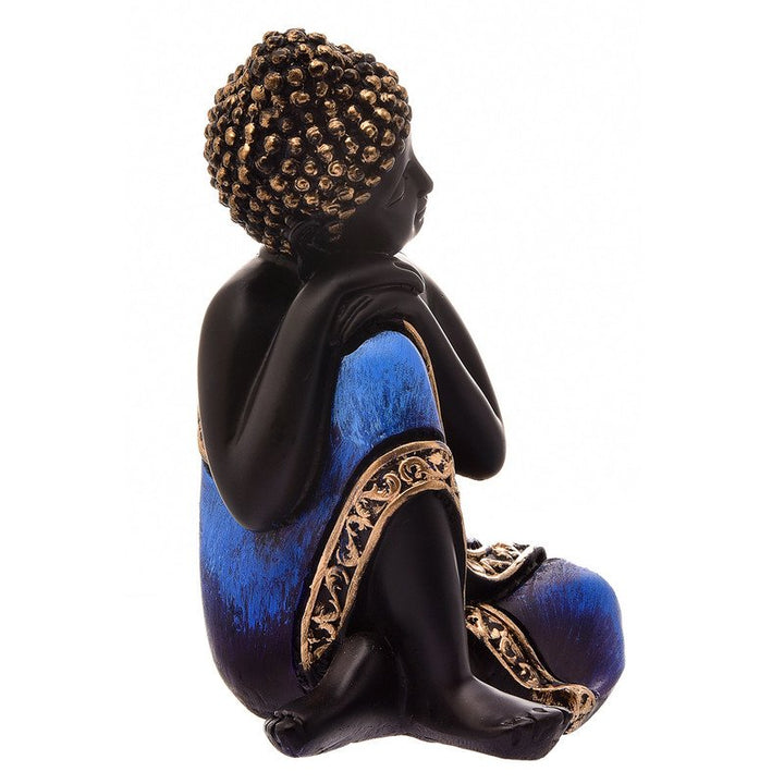 Handcrafted Ployresin Lord Buddha Sitting And Sleeping Dark Blue Colour With Golden Border Statue  Showpiece Home Decor/Office Decor/Spiritual Gift - Karigaari India Aesthetic Home Decor