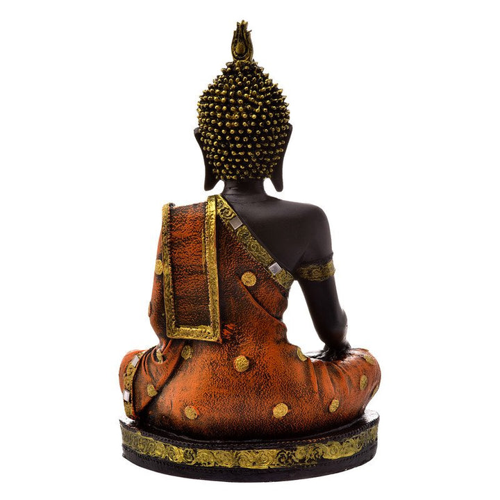 Handcrafted Ployresin Lord Buddha Multicolour Meditating Statue Sitting On Golden Colour Table Showpiece Home Decor/Office Decor/Spiritual Gift - Karigaari India Aesthetic Home Decor
