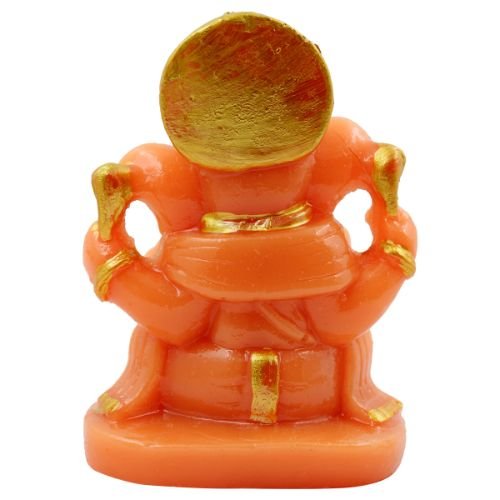 Small Lord Ganesha Sitting Idol Orange Colour for Home Decor - Karigaari India Aesthetic Home Decor