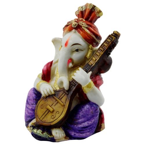 Lord Ganesha Playing Guitar Idol for Home Decor - Karigaari India Aesthetic Home Decor