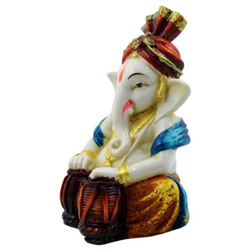 Musical Ganesha Idol with Drums - Festive Home Decor - Karigaari India Aesthetic Home Decor
