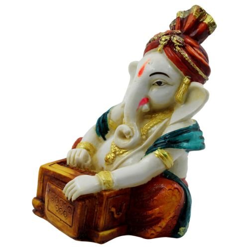 Lord Ganesha Playing Old Style Piaono Idol for Home Decor - Karigaari India Aesthetic Home Decor