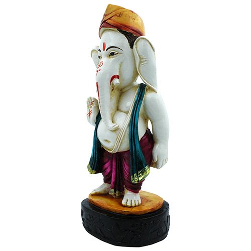 Lord Ganesha Standing & Giving Blessing multiolor Idol for Home Decor - Karigaari India Aesthetic Home Decor