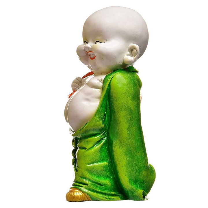 Handcrafted Ployresin Lord Buddha Multicolour Laughing And Standing Statue Showpiece Home Decor/Office Decor/Spiritual Gift - Karigaari India Aesthetic Home Decor