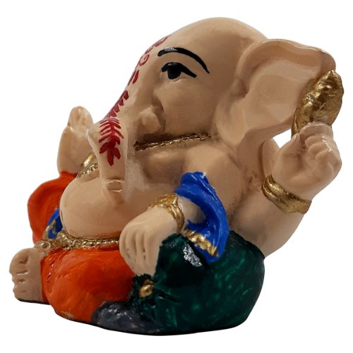 Lord Ganesha Sitting Idol Red & Blue Color for Home Decor - Karigaari India Aesthetic Home Decor