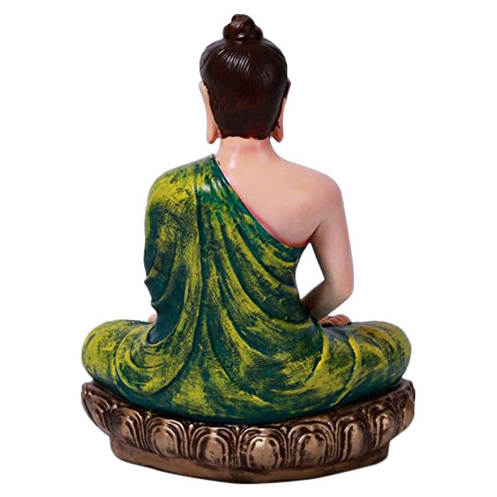 Handcrafted Ployresin Lord Buddha Meditating Statue Green Colour Showpiece Home Decor/Office Decor/Spiritual Gift - Karigaari India Aesthetic Home Decor