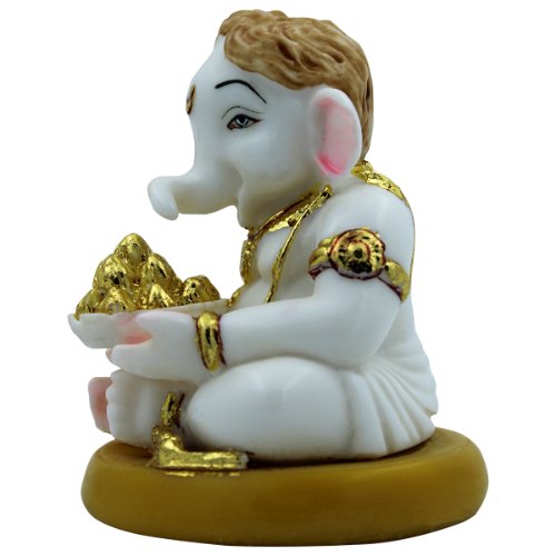 Lord Ganesha Idol Holding Modak Bowl Unique Design Best for Home Decor - Karigaari India Aesthetic Home Decor