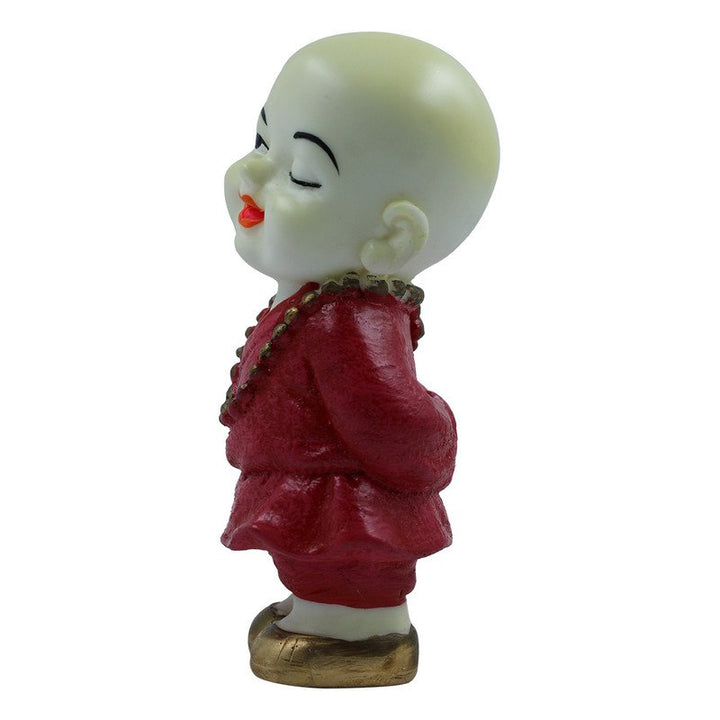Handcrafted Ployresin Lord Buddha Standing Statue Showpiece Home Decor/Office Decor/Spiritual Gift, White And Red - Karigaari India Aesthetic Home Decor