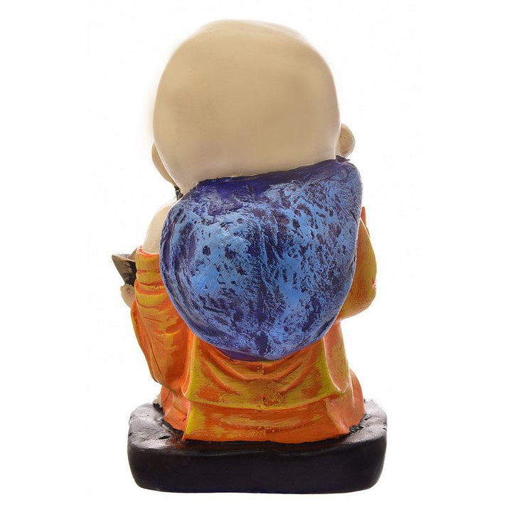 Handcrafted Ployresin Standing Laughing Lord Buddha Statues Showpiece Home Decor/Office Decor/Spiritual Gift, Orange - Karigaari India Aesthetic Home Decor