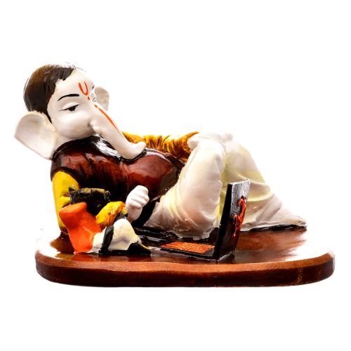 Unique Little Lord Ganesha Sitting With Laptop Best Item for Home Decor - Karigaari India Aesthetic Home Decor