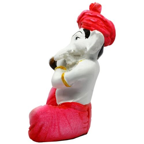 Little Lord Ganesha Idol Playing Instruments Best & Unique Design Pink for Home Decor - Karigaari India Aesthetic Home Decor