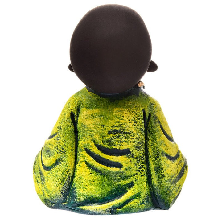 Handcrafted Ployresin Sitting, Green Colour Meditating Lord Buddha Statue Showpiece Home Decor/Office Decor/Spiritual Gift - Karigaari India Aesthetic Home Decor