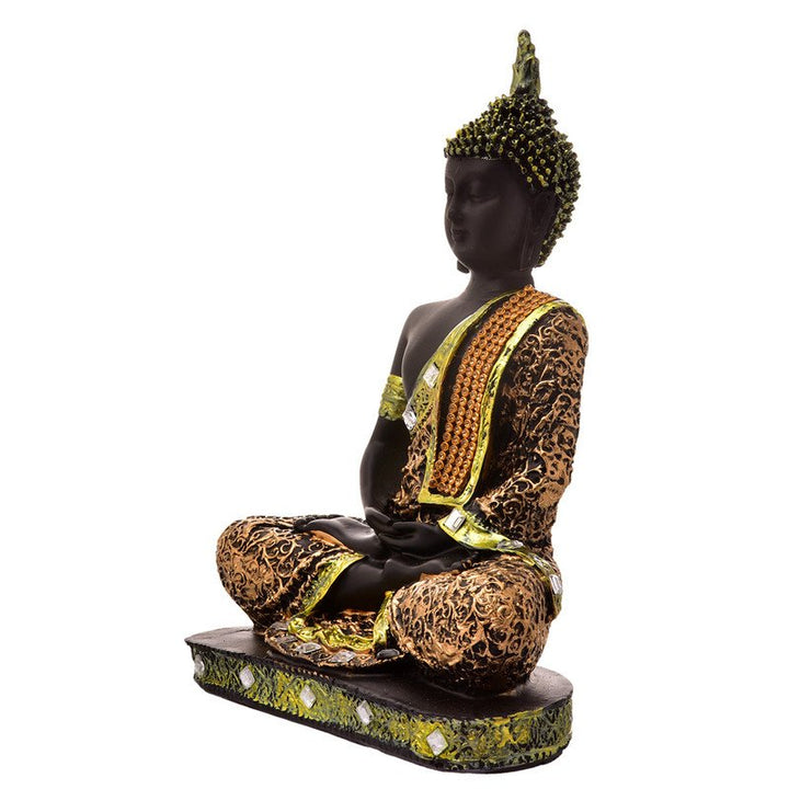 Handcrafted Ployresin Lord Buddha Meditating Statue Multicolour Showpiece Home Decor/Office Decor/Spiritual Gift - Karigaari India Aesthetic Home Decor
