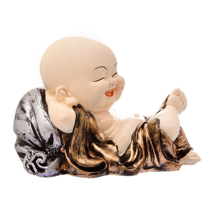 Handcrafted Ployresin Lord Buddha Sleeping Golden Colour Statue Showpiece Home Decor/Office Decor/Spiritual Gift - Karigaari India Aesthetic Home Decor