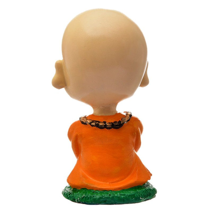 Handcrafted Ployresin Lord Buddha Praying Statue  Showpiece Home Decor/Office Decor/Spiritual Gift, Orange Colour - Karigaari India Aesthetic Home Decor