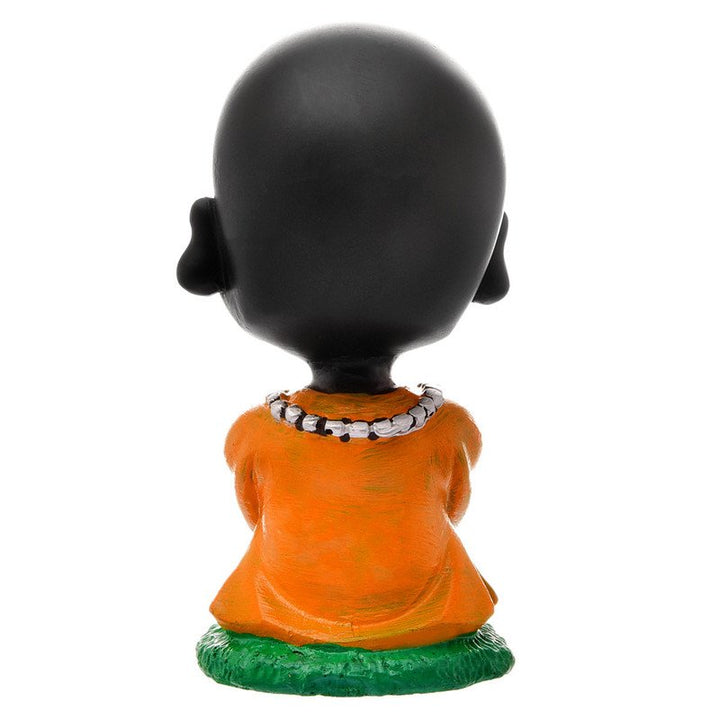 Handcrafted Ployresin Lord Buddha Orange Praying And Sitting  Statue  Showpiece Home Decor/Office Decor/Spiritual Gift - Karigaari India Aesthetic Home Decor