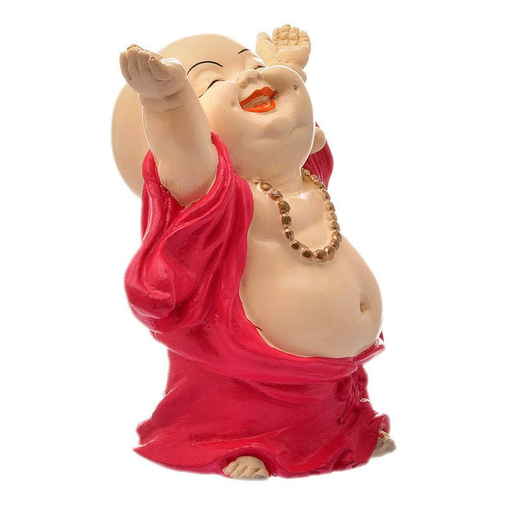 Handcrafted Ployresin Lord Buddha Laughing Pink Colour Standing Statue  Showpiece Home Decor/Office Decor/Spiritual Gift - Karigaari India Aesthetic Home Decor