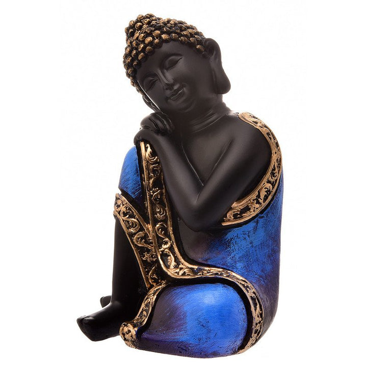 Handcrafted Ployresin Lord Buddha Sitting And Sleeping Dark Blue Colour With Golden Border Statue  Showpiece Home Decor/Office Decor/Spiritual Gift - Karigaari India Aesthetic Home Decor
