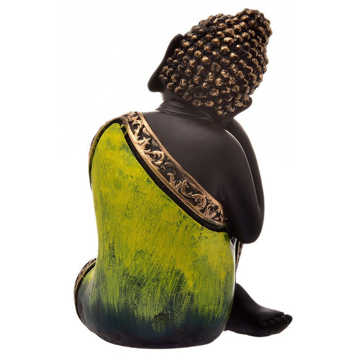 Handcrafted Ployresin Lord Buddha Sitting And Sleeping Black And Yellow Colour With Golden Statue  Showpiece Home Decor/Office Decor/Spiritual Gift - Karigaari India Aesthetic Home Decor