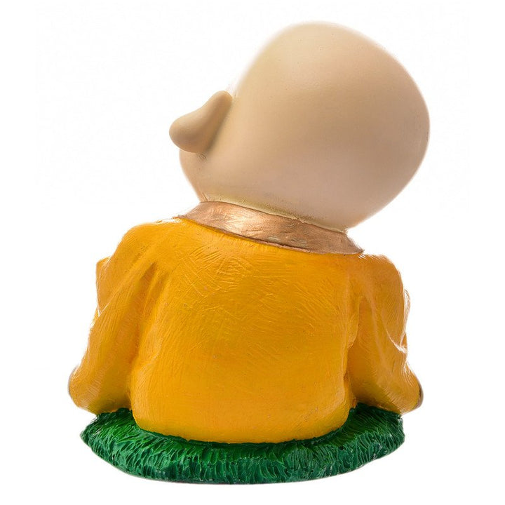 Handcrafted Ployresin Lord Buddha Orange Colour Sitting With Taking Apple In Hand Statue  Showpiece Home Decor/Office Decor/Spiritual Gift - Karigaari India Aesthetic Home Decor