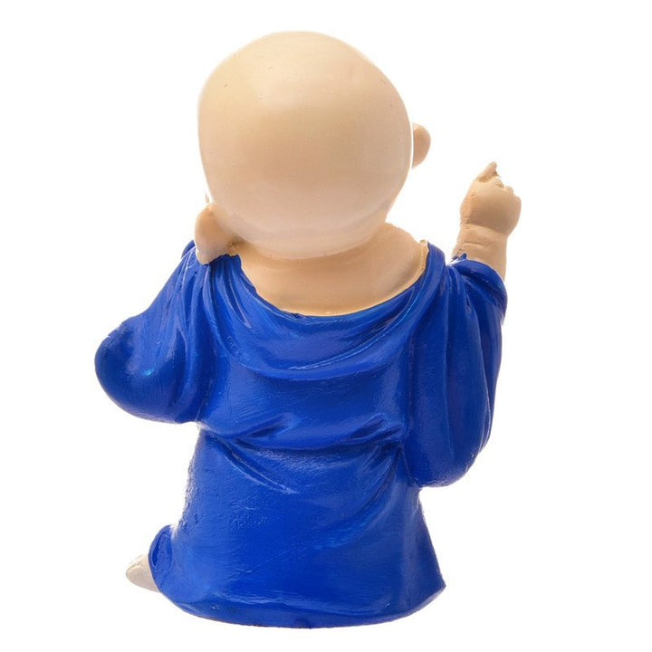 Handcrafted Ployresin Lord Buddha Laughing Dark Blue Colour Statue And Putting Hand On Mouth  Showpiece Home Decor/Office Decor/Spiritual Gift - Karigaari India Aesthetic Home Decor