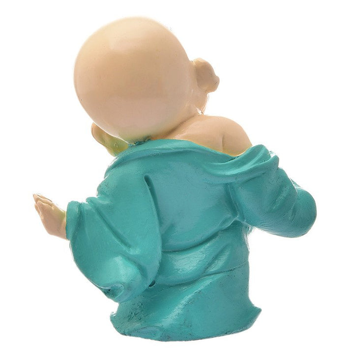 Handcrafted Ployresin Lord Buddha Laughing Standing Sky Blue Colour Statue Showpiece Home Decor/Office Decor/Spiritual Gift - Karigaari India Aesthetic Home Decor